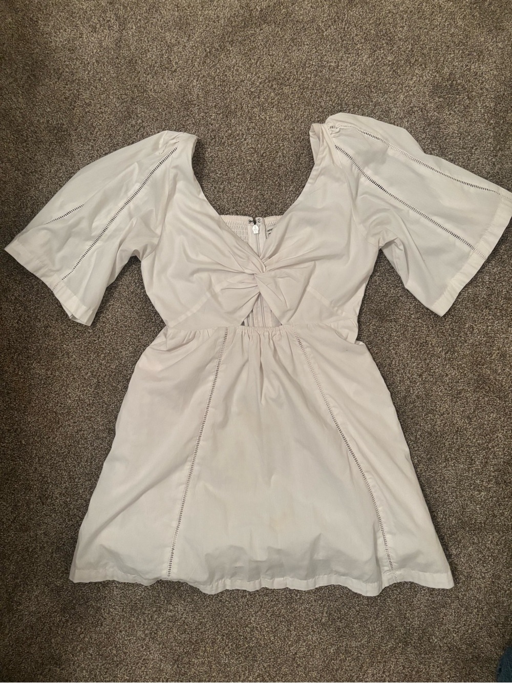 Abercrombie & Fitch Twist Tie front Cream Mini Dress